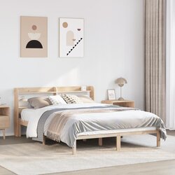 vidaXL Posteljni okvir brez vzmetnice 140x190 cm trdna borovina Cene