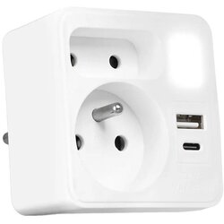 Višenamenski razdelnik: 2 utičnice, USB-C i USB-A, LED osvetljenje 0,5 W/230 V, 3000 K Cene