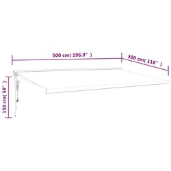 vidaXL Tenda na uvlačenje žuto-bijela 5 x 3 m od tkanine i aluminija Cijene