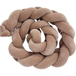 SuperMami Pletena obroba za posteljico velur 300x22 cm, choco Cene