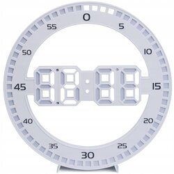 Moderna Moderan led zidni sat i budilica termometar usb 33cm bijeli Cene