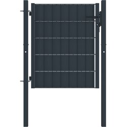 vidaXL Vrata za ograjo PVC in jeklo 100x81 cm antracitna Cene