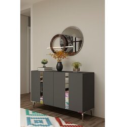 Hanah home Konzola Anka 120 Anthracite Silver Cene