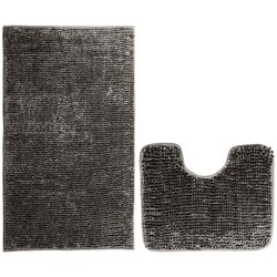 Restilo Tamno sive kupaonske prostirke u setu 2 kom za WC 80x50 cm Bati – Cene