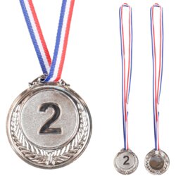 Silver Medal Second Place Prize Trophy Zinc 6.5cm Cene