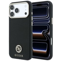 SAS CG MOBILE Maska Guess Grained Round Strass Logo MagSafe do iPhone 17 Pro/ 18 Pro crna Cene