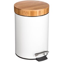 5five FIVE kanta za smeće natureo 3l na pedalu, metal/bambou, bijela Cene