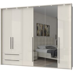 Jela Jagodina jela plakar sa dva ogledala P62B-2OG/PN - kolekcija piano - bež lak/bež lak - 277x226x60 cm Cene