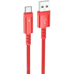 HOCO Technology (HongKong) Co.,Limited USB kabal BOROFONE BU38 Leader intelligent power-off charging data cable Type-C red 1,2m, 3A Cene