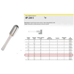 Klingspor kovinski rezalnik HF 100 c fi = 9,6x19mm Mandle 6mm tipa WRC, cilindrično-cveža, (21101485) Cene