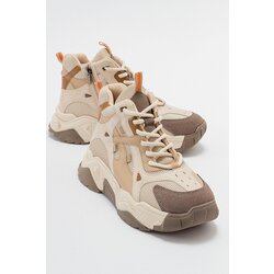 LuviShoes LOWEL Women's Beige-Brown Sports Boots Cene