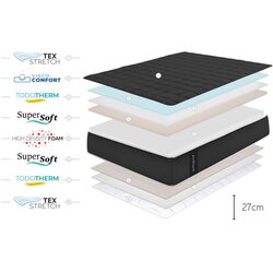 Moonia Vzmetnica Viskoelastični Air Black - 160X200 cm - (21591816) Cene