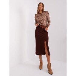 Fashion Hunters Skirt-LK-SD-509445.72P-dark brown Cene