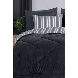 Soft Line - Anthracite Anthracite Single Quilt & Pillow Set Cene