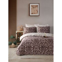 Muster brown brown satin single quilt cover set (de) Cene