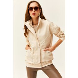 Olalook Women's Stone Pocket Zippered Long Denim Jacket Cijene