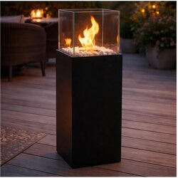 BIO kamin ALICANTE, 26,5 x 80,5 cm, 2 kW, crne boje + zaštitni poklopac Cene