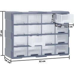 vidaXL Organizator sa 16 srednjih ladica 52 x 16 x 37 cm Cijene