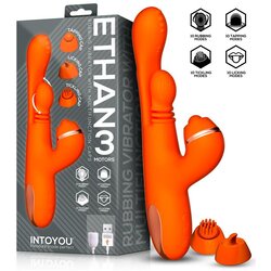 INTOYOU Ethan Vibrator 360 G-spot Massage with Multifunction Caps Orange Cene