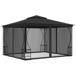 Paviljon z zavesami 300x300x265 cm antraciten Cene