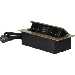 Orno Podaljšek z 2 x Schuko vtičnicama + 2 x USB, vgradni - OR-AE-13126(GS)/BR Cene