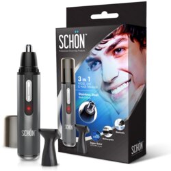 SCHÖN polnljiv 3-v-1 prirezovalnik za obrvi, ušesa, obraz in nos za moške in ženske Cene