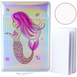 Mermaid Holographic Lined Notebook A5 80 Sheets Cene