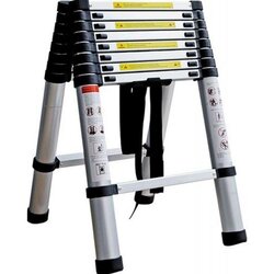 Tark Aluminijasta teleskopska lestev 2 x 9 (višina: 2,6 m, transportna dolžina: 75 cm, nosilnost: 150 kg) Cene