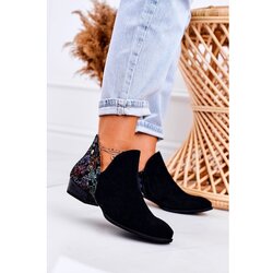 Kesi Women's Leather Boots Maciejka Black With Flowers 04091-57 Cijene