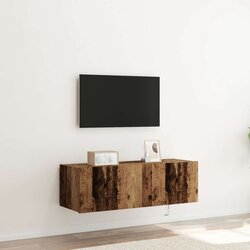 TV zidna komoda s LED svjetlima staro drvo 100x35x31 cm Cijene