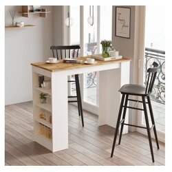 Woody Fashion Barski sto 120x101.8x51.6cm Bež-Bijeli Cijene