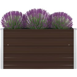 vidaXL Dvignjeno cvetlično korito 100x100x45 cm pocinkano jeklo rjavo, (20618671) Cene