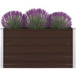 vidaXL Povišena vrtna gredica 100 x 100 x 45 cm pocinčani čelik smeđa Cijene