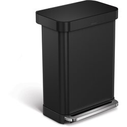 simplehuman Mat črn jeklen koš za smeti s pedalom 55 l – Cene