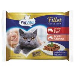 PREVITAL Vlažna hrana za mačke,Govedina, Losos, 340 g Cene