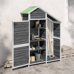 vidaXL Vrtna lopa za orodje siva 120x53,5x170 cm trdna borovina Cene