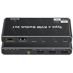 INF 2 v 1 izhod USB-C KVM stikalo 8K@60Hz 4K@120Hz 2 vrata USB-C stikalo, (21275710) Cene