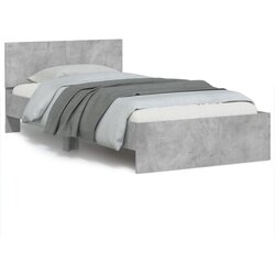 vidaXL Okvir kreveta s uzglavljem LED siva boja betona 100 x 200 cm Cijene