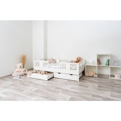 Molarem Home Drveni dječji krevet Luna 20 - bijeli - 160x80 cm - S 2 ladice Cijene