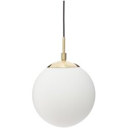 Atmosphera Lestenci, stropne luči in plafonjere Lampe suspendue boule blanche en verre et métal doré Bela Cene