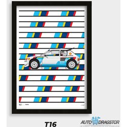 Heel Tread poster "peugeot 205 T16 rally" 50x70CM HT-T16-POSTER Cene