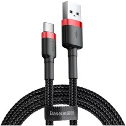 Baseus kabel USB A-C 1 m, 3A Cafule, rdeč+črn, CATKLF-B91 Cene