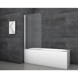 Aurlane zložljiva stena za kopalno kad silver classic 80 x 140 cm krom 1-krilna Cene