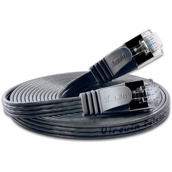 Slim Wirewin PKW-STP-SLIM-KAT6 2.0 SW RJ45 omrežni kabel\, Patch kabel cat 6 U/FTP 2.00 m črna ploščati 1 kos, (20418066) Cene