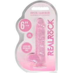 REALROCK Realistic Dildo with Balls 6" 15 cm Pink Cene