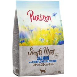 Purizon suha hrana za mačke 2 x 400 g po poskusni ceni! - Single Meat losos s cvetovi plavice Cene