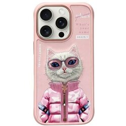 HURTEL COOL & CUTE 2.0 maskica s motivom mačke za iPhone 16 Pro - pink Cene