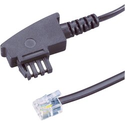 Basetech priključni kabel za faksirne naprave [1x tae-n vtič - 1x RJ11 vtič 6p4c] 6 m črne barve (20411060) Cene
