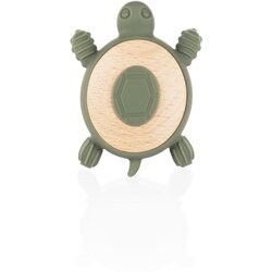 Zopa Silicone Wooden Teether Turtle grizalo 0 m+ Forest Green 1 kos Cene