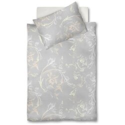 Fleuresse posteljnina 140/200 cm saten siva, svetlo rumena Cene